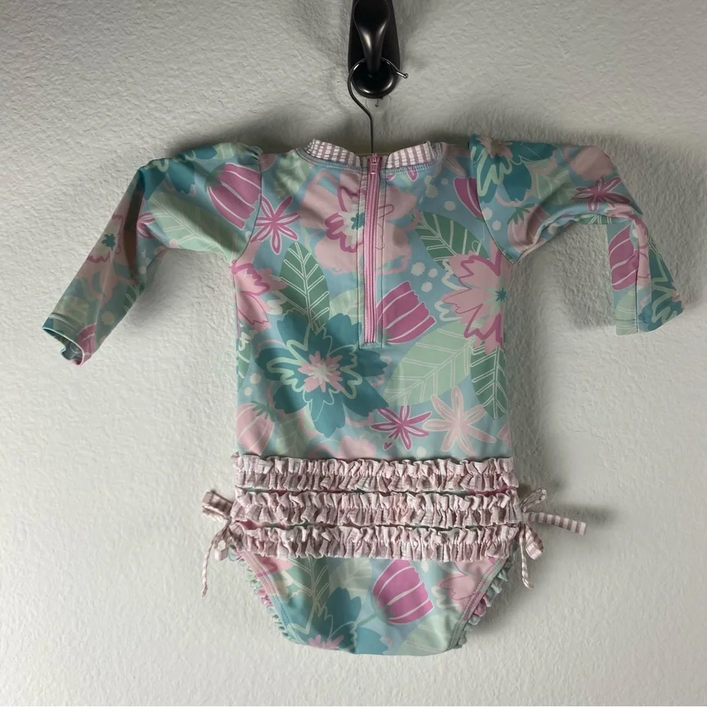 Ruffle Butts Girls 12-18 months Swimsuit Bathing Suit One Piece rash‎ guard